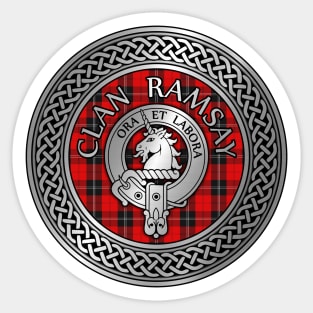 Clan Ramsay Crest & Tartan Knot Sticker